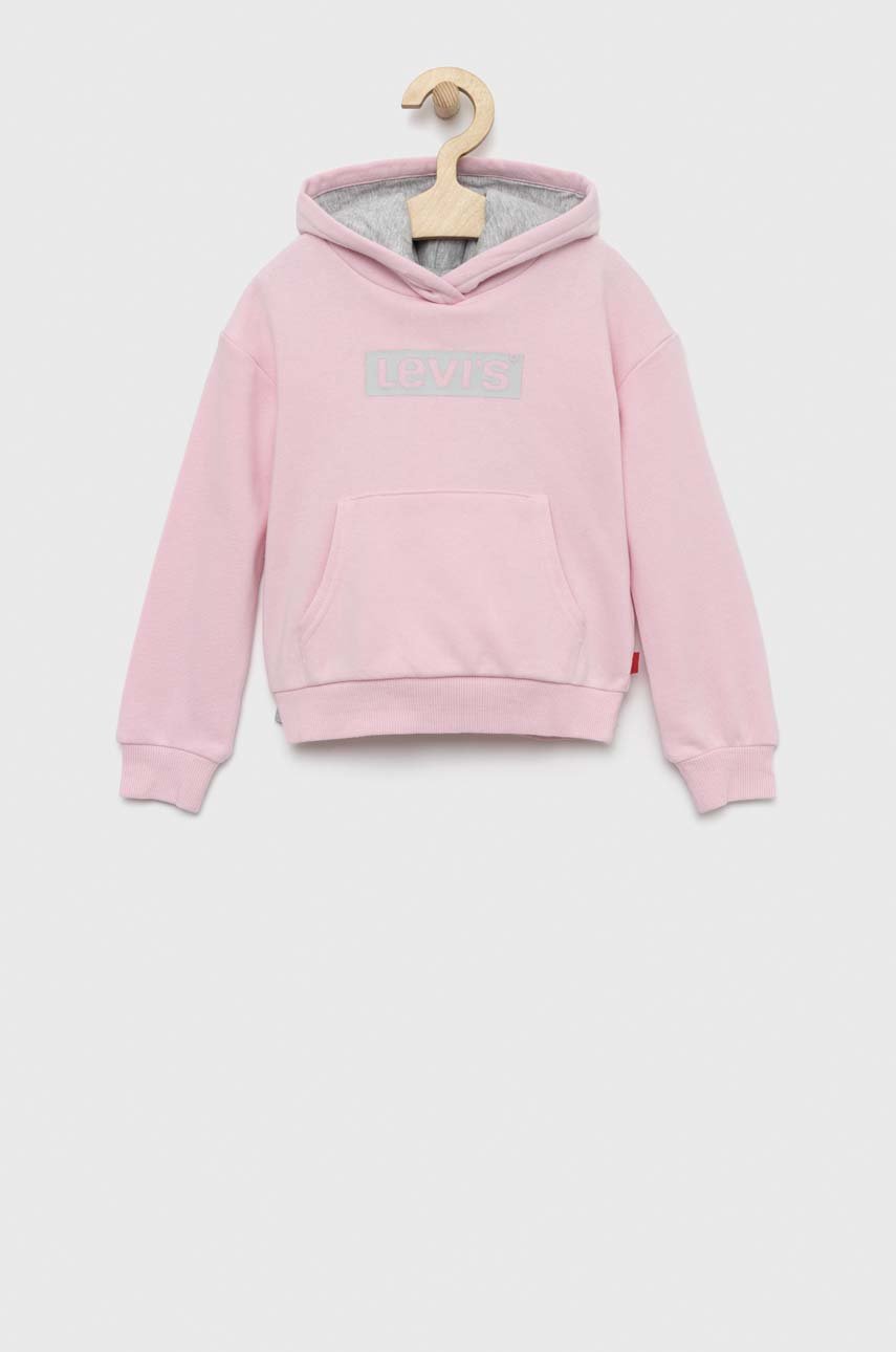 Dětská mikina Levi's s kapucí růžová 3EF634.