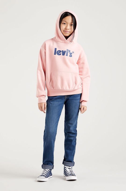Παιδική μπλούζα Levi's με κουκούλα ροζ 4EF958.