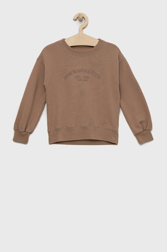 Detská mikina Abercrombie & Fitch bez kapucne hnedá KI252.2427