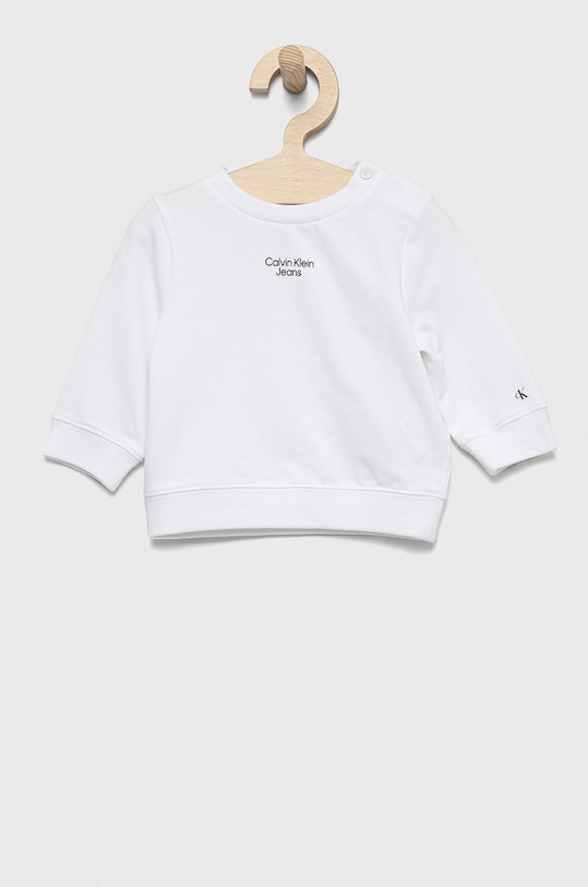 Calvin Klein Jeans bluza dziecięca IN0IN00006.9BYY z elastanem biały IN0IN00006.9BYY