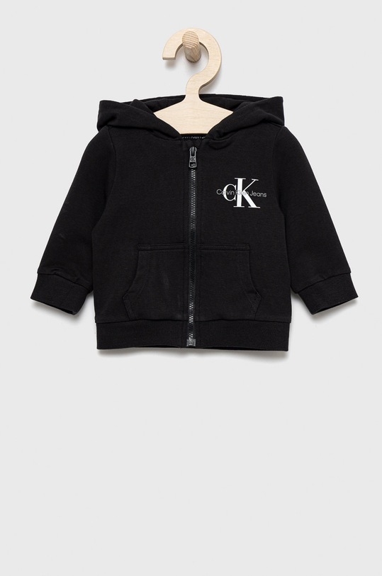 Calvin Klein Jeans bluza dziecięca IN0IN00007.9BYY z kapturem czarny IN0IN00007.9BYY