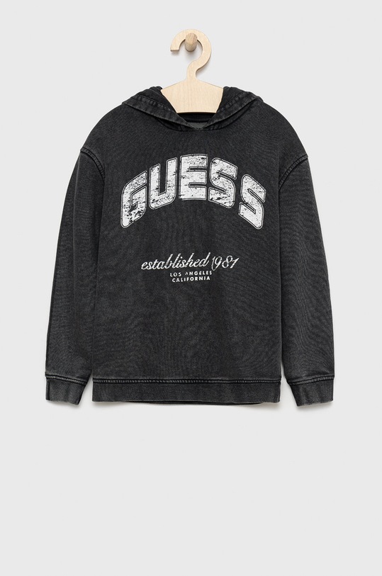 Guess bluzka bawełniana dziecięca nadruk czarny H2YJ05.FL04D