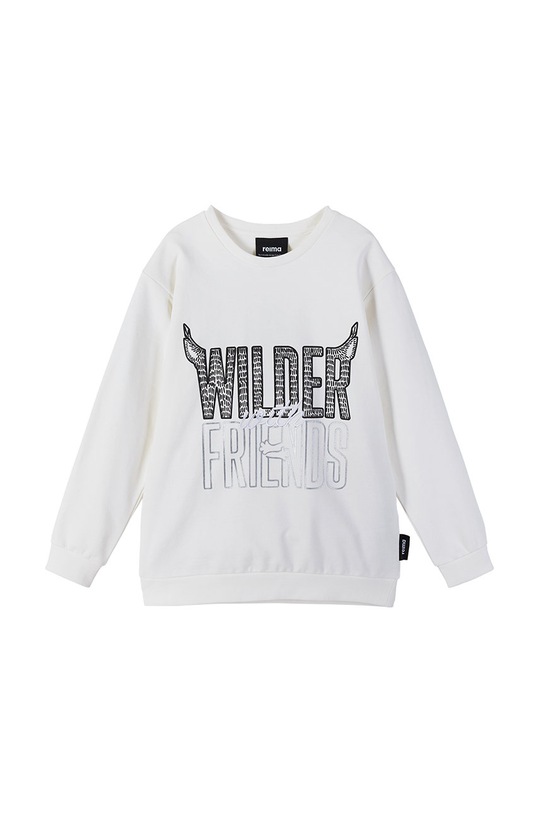 Dětská bavlněná mikina Reima bez kapuce bílá 5200113A