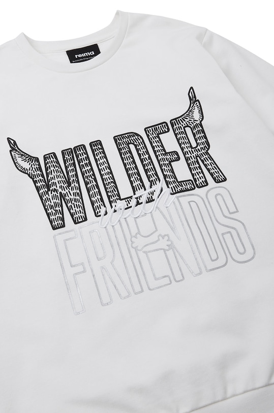 Dětská bavlněná mikina Reima bílá 5200113A