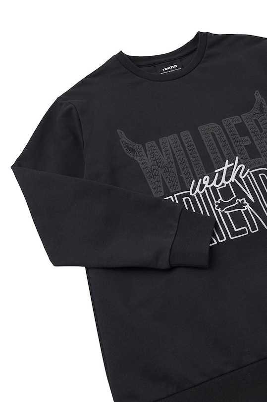 Detská bavlnená mikina Reima čierna 5200113A