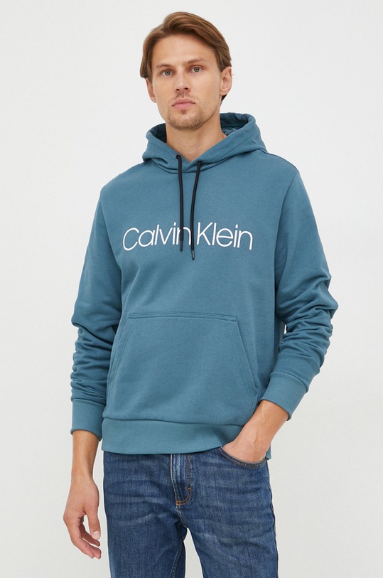 Calvin Klein bluza bawełniana nadruk niebieski K10K107033.9BYY