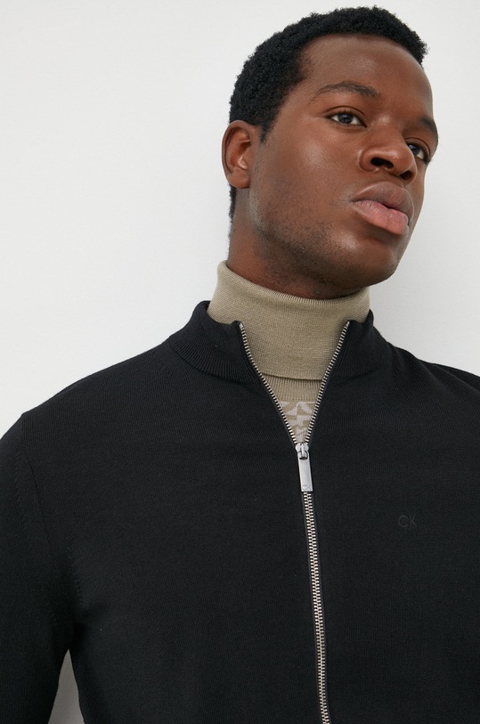 Vlnený kardigán Calvin Klein čierna K10K109479.9BYY