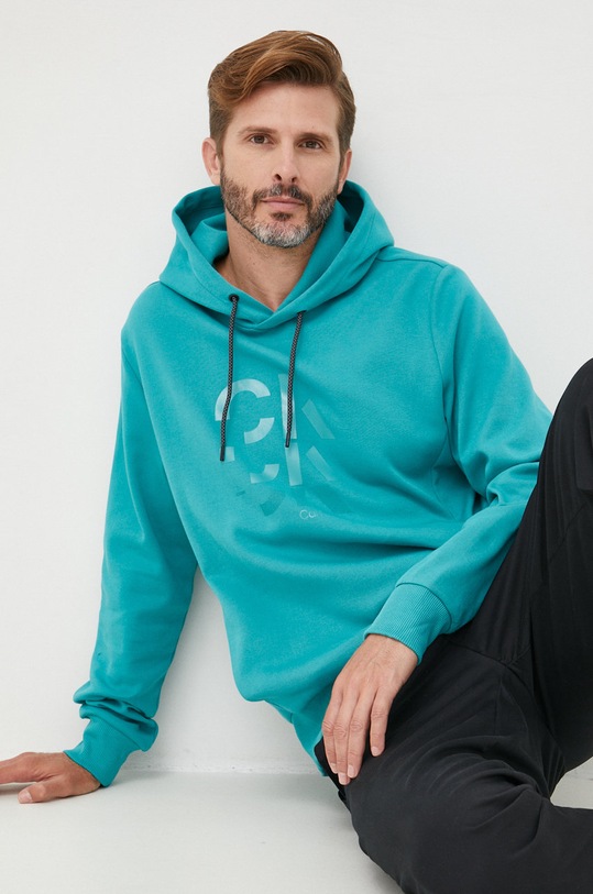 Calvin Klein bluza z kapturem turkusowy K10K109713.9BYY