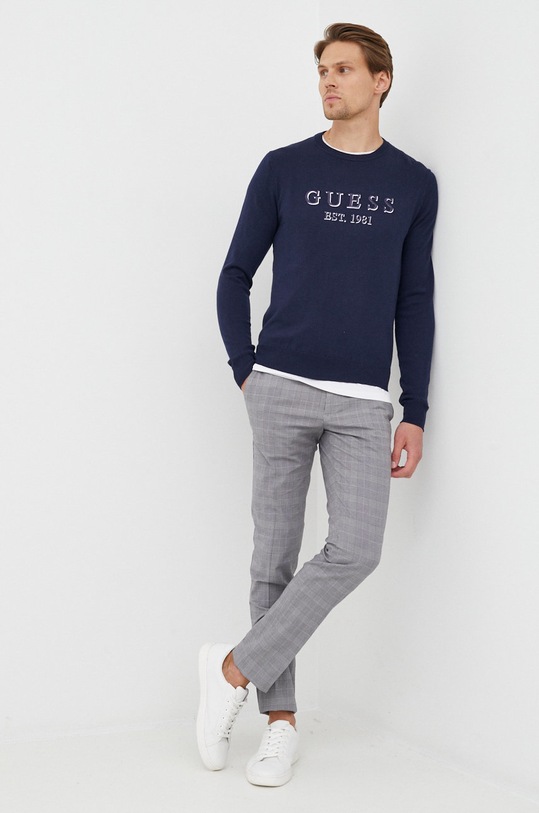 Guess sweter z domieszką wełny M2YR02.Z3052 granatowy AW22