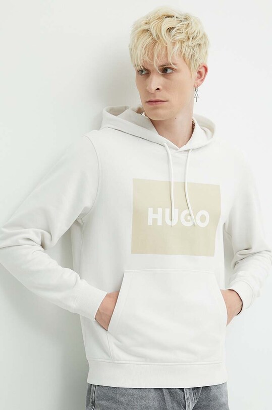 Бавовняна кофта HUGO бежевий 50473168