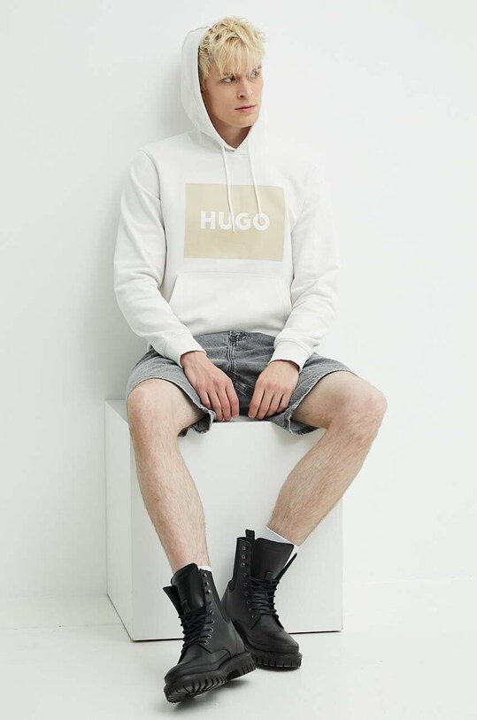 Бавовняна кофта HUGO 50473168 бежевий SS24