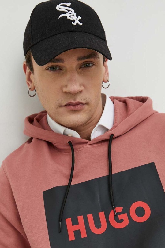 Βαμβακερή μπλούζα HUGO ροζ 50473168