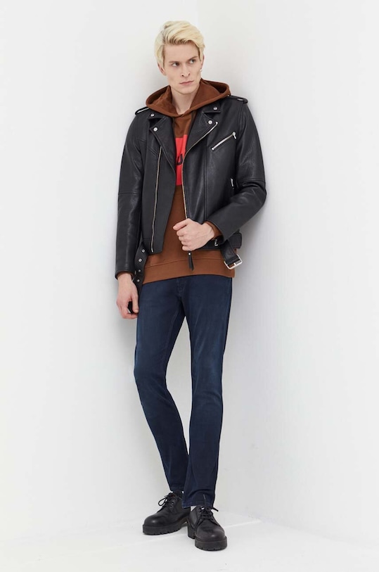 Хлопковая кофта HUGO 50473168 коричневый SS24