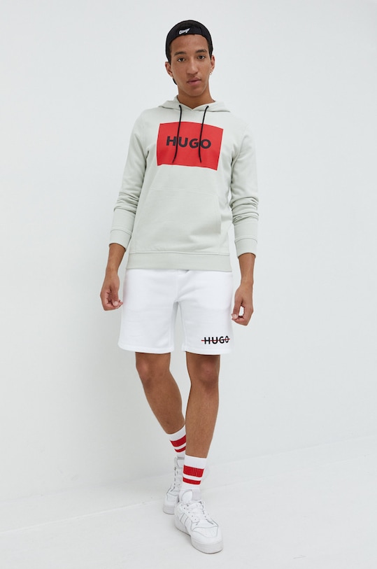 HUGO bluza bawełniana 50473168 zielony SS24