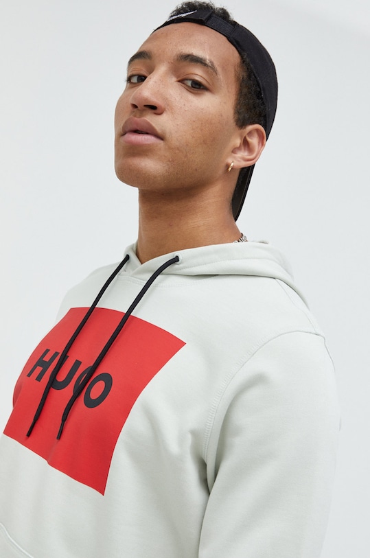 HUGO bluza bawełniana zielony 50473168