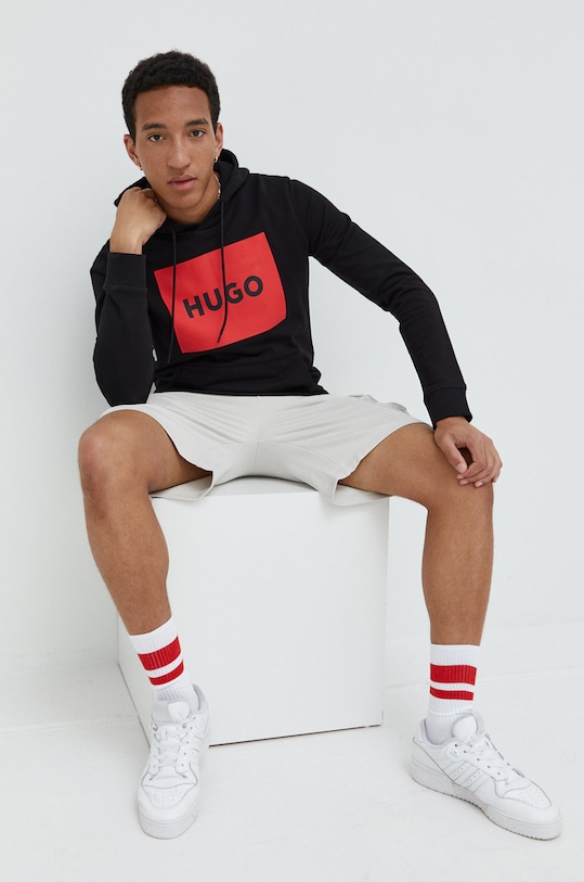 HUGO bluza bawełniana 50473168 czarny SS24