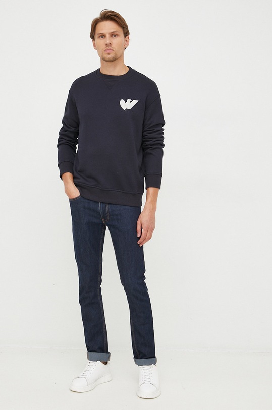 Emporio Armani bluza aplikacja granatowy 6L1MB5.1JQNZ