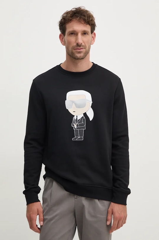 Bavlněná mikina Karl Lagerfeld bez kapuce černá 500951.705071