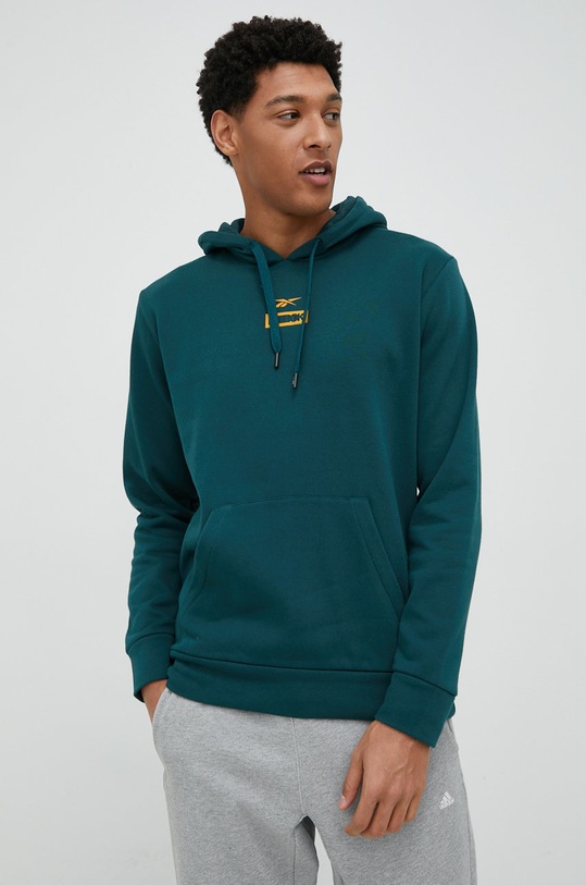Reebok bluza z kapturem zielony HK7042