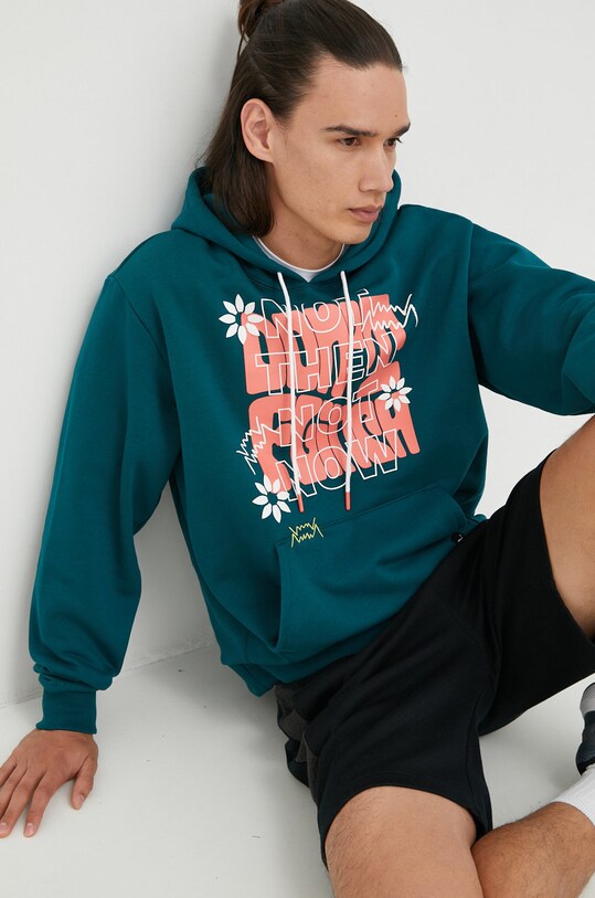 Puma bluza dresowa Run it Back z kapturem turkusowy 536468