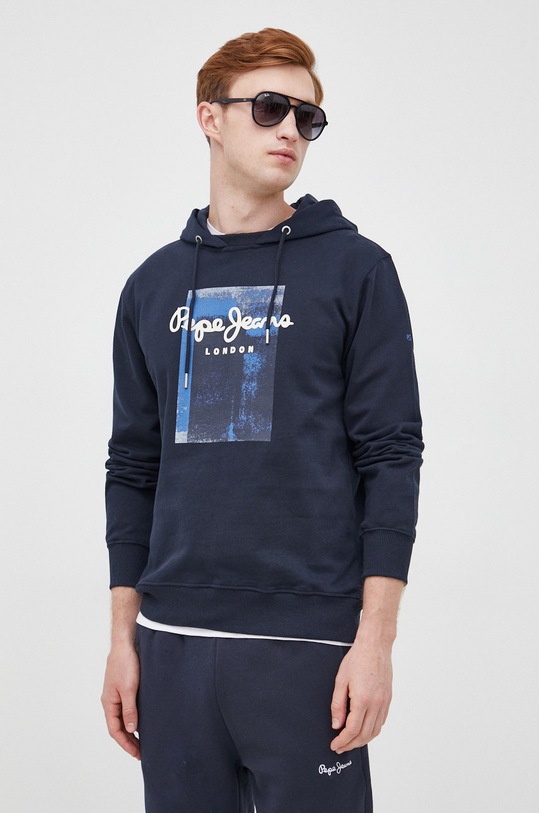 Bavlnená mikina Pepe Jeans bavlna tmavomodrá PM582233.594