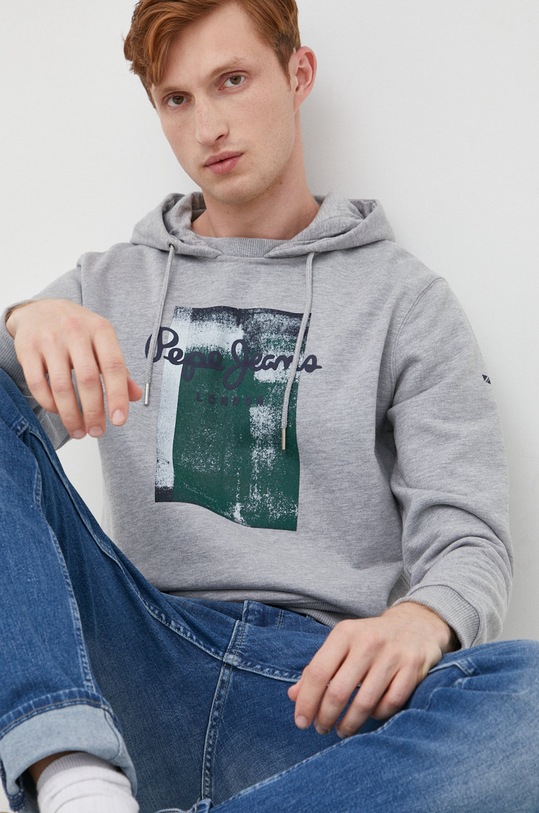 Pepe Jeans bluza z kapturem szary PM582233.933