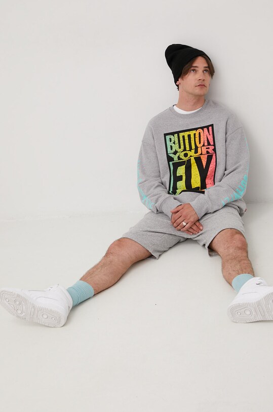 Bavlněná mikina Levi's směs šedá 38712.0055