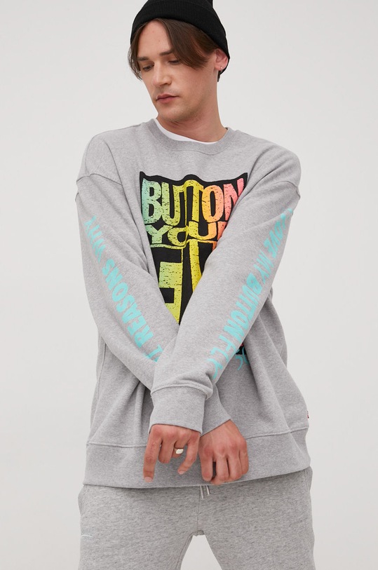 Levi's bluza bawełniana 38712.0055 szary AW22