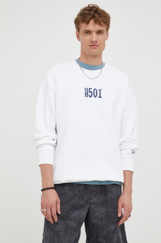 Bavlnená mikina Levi's biela 38712.0056