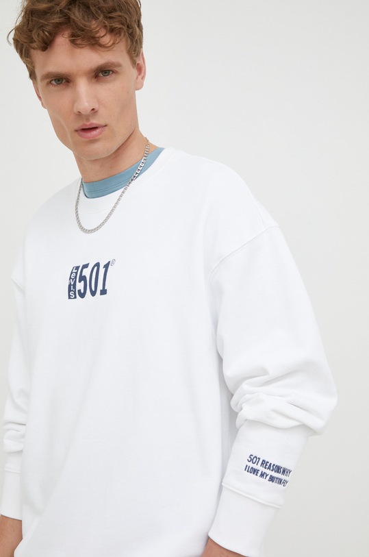Bavlnená mikina Levi's 38712.0056 biela