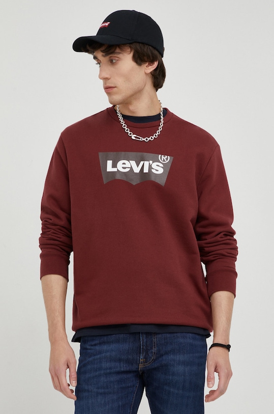 Levi's hanorac de bumbac print burgundia 38423.0016