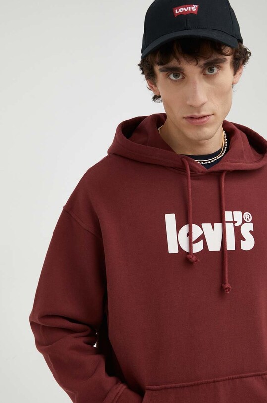 Levi's hanorac de bumbac burgundia 38479.0110