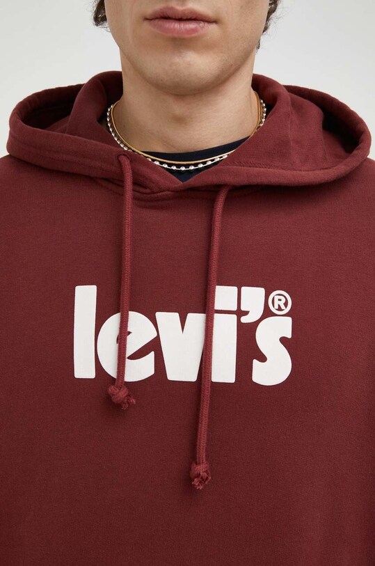 Levi's hanorac de bumbac 38479.0110 burgundia