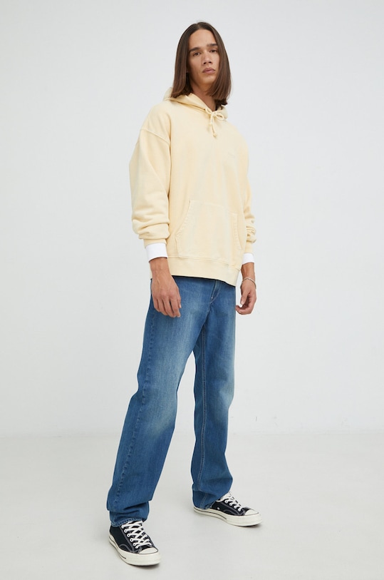 Βαμβακερή μπλούζα Levi's A0747.0029 κίτρινο AW22