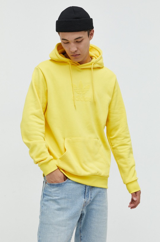 Памучен суичър adidas Originals жълт HK2791