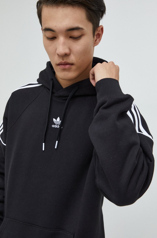 adidas Originals hanorac de bumbac negru HK7309
