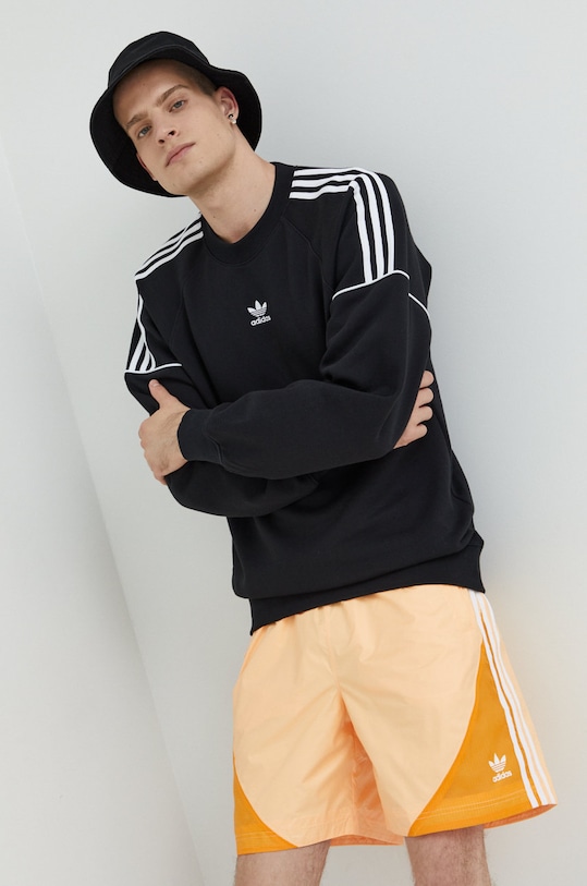 Хлопковая кофта adidas Originals без капюшона чёрный HK7344