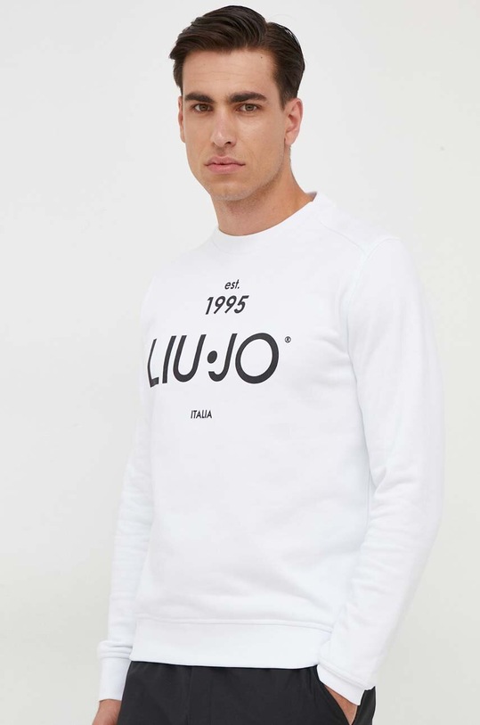 Bavlněná mikina Liu Jo bez kapuce bílá M000P203ESTCREW