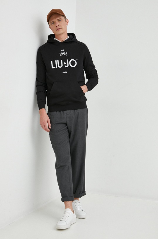 Bavlněná mikina Liu Jo M000P203ESTHOODIE černá AW23