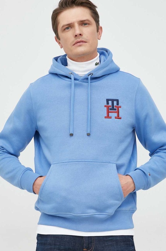Mikina Tommy Hilfiger s kapucí modrá MW0MW28677.9BYY