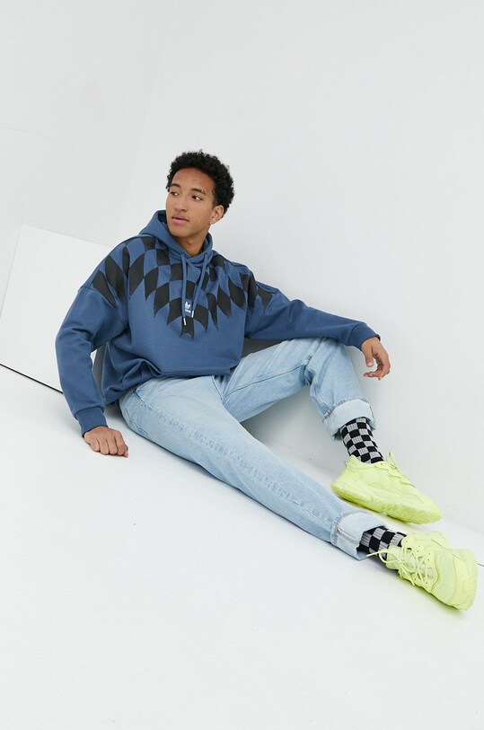 adidas Originals hanorac de bumbac HK7356 albastru AW22
