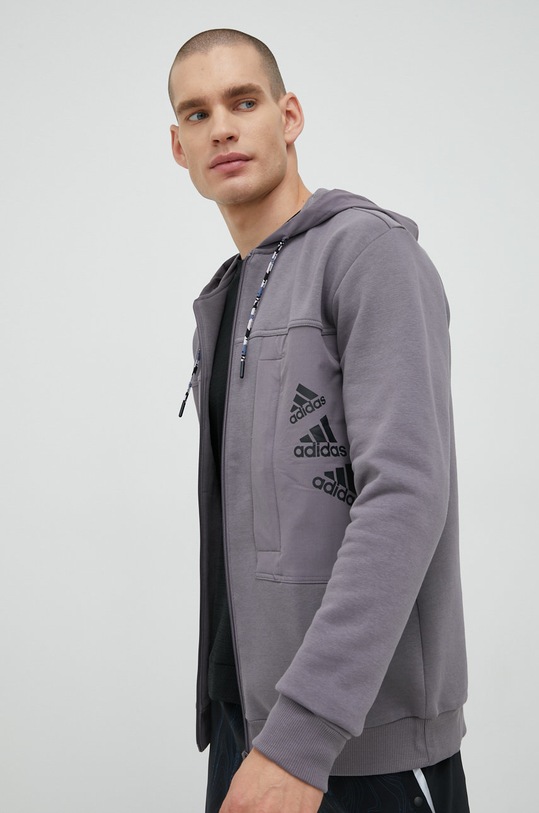 adidas Performance bluza dresowa z kapturem szary HL9384