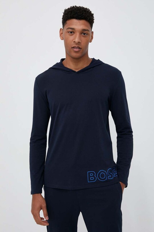 BOSS bluza lounge nadruk granatowy 50481200