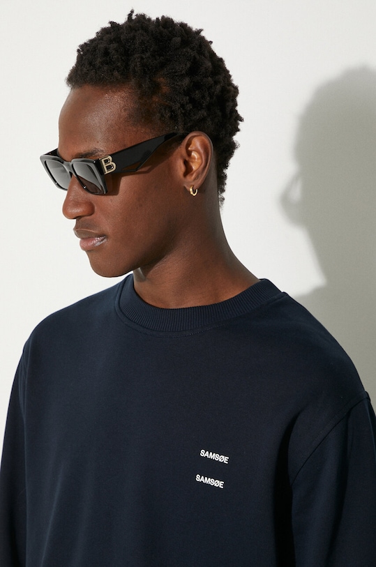 Bavlnená mikina Samsoe Samsoe JOEL M22300127 tmavomodrá