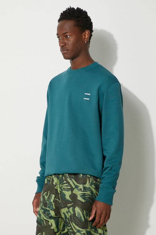 Bavlněná mikina Samsoe Samsoe JOEL tyrkysová M22300127