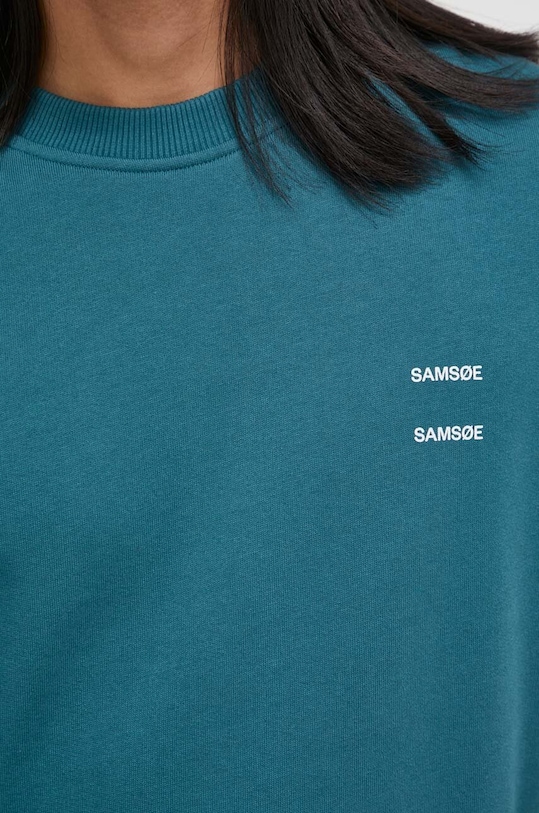 Bavlnená mikina Samsoe Samsoe JOEL M22300127 tyrkysová