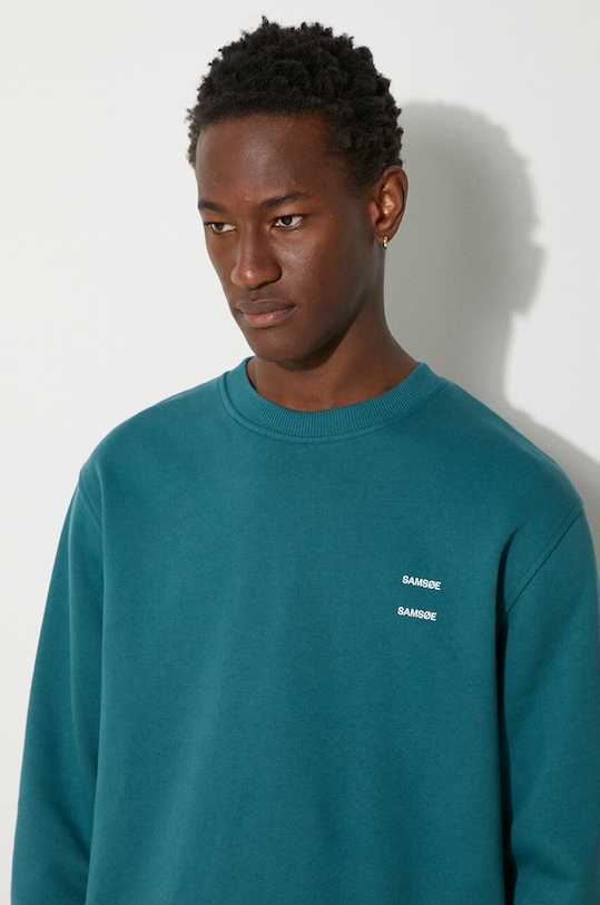 Bavlněná mikina Samsoe Samsoe JOEL M22300127 tyrkysová