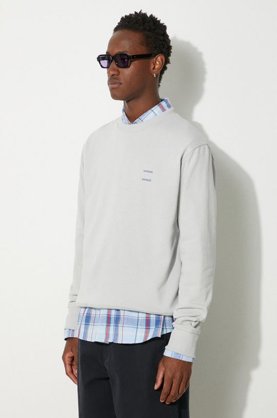 Bavlněná mikina Samsoe Samsoe JOEL šedá M22300127