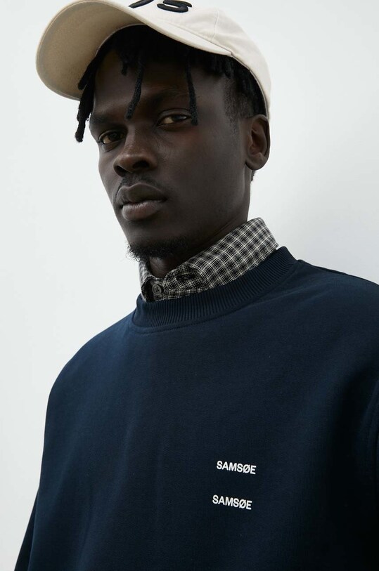 Bavlněná mikina Samsoe Samsoe JOEL námořnická modř M22300127
