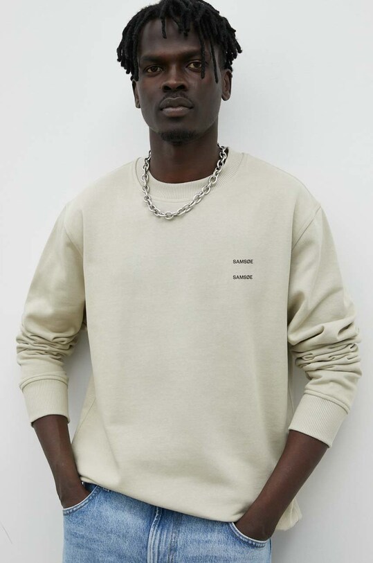 Samsoe Samsoe bluza bawełniana JOEL bawełna beżowy M22300127